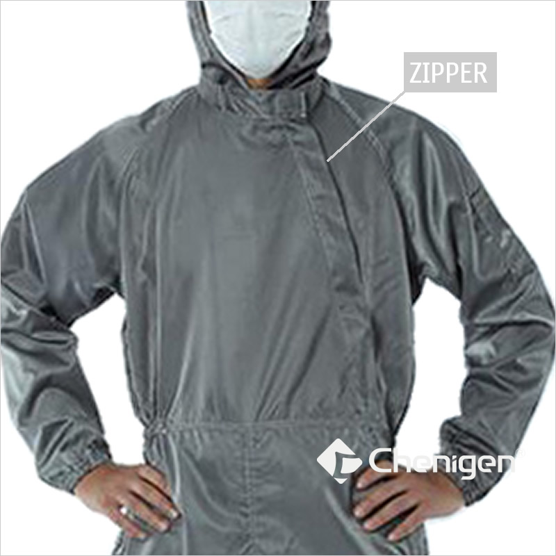 Zipper of A-58 Cleanroom ESD/Anti-Static Coverall/Bunny Suit